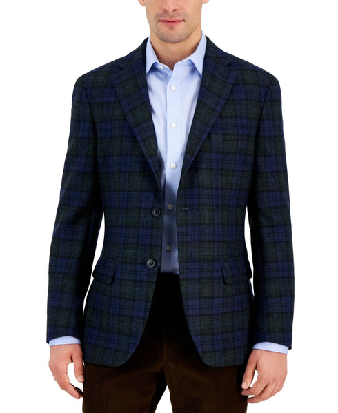 Tommy Hilfiger Men's Modern-Fit All Wool Sport Coats Blue Green Size 38R