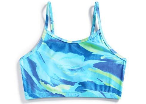 ID Ideology Toddler Girls Brushstroke Swimsuit Top Butterfly Blue Size 3T