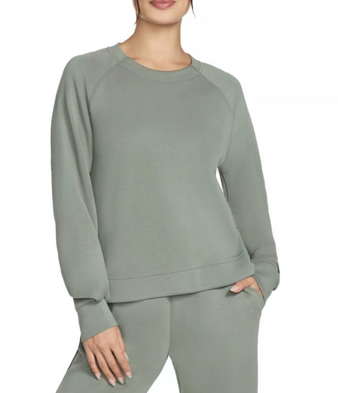 Skechers Women's Skechluxe Elevate Crewneck Long Sleeve Shirt Green 2XL