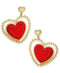 THALIA SODI Gold-Tone Tilted Fabric Heart Drop Earrings