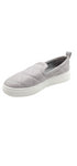 Eileen Fisher Womens Gray Quilted Poem Slip on Leather Sneakers Size 8.5M