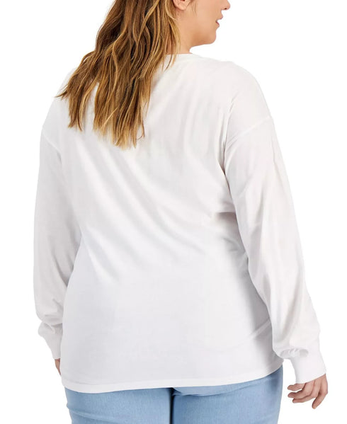 Mad Engine Trendy Plus Size Sunflowers Long-Sleeve T-Shirt Size 2X