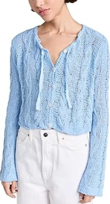 Free People Robyn Cardigan Blue Bell Size L
