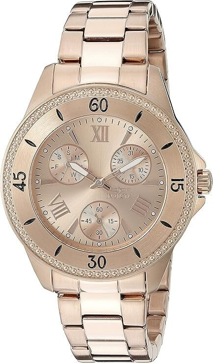 Invicta Women's 21684 Angel Analog Display Quartz Rose Gold Watch