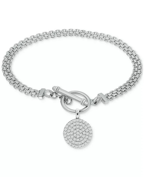 GIANI BERNINI Cubic Zirconia Pavé Disc Toggle Bracelet in Sterling Silver $250
