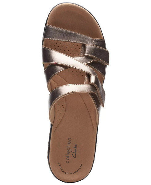 Clarks Women's Merliah Karli Slip-on Strappy Sandals Metallic Size 8.5N