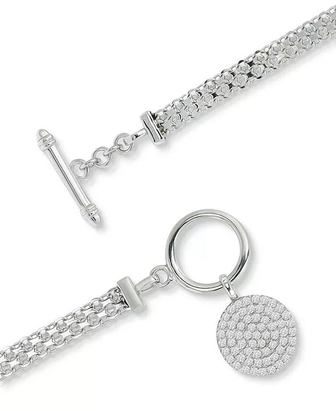 GIANI BERNINI Cubic Zirconia Pavé Disc Toggle Bracelet in Sterling Silver $250