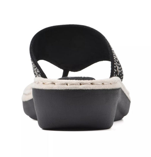 Cliffs by White Mountain Women's Cienna Thong Sandals Black Fabric 9.5M