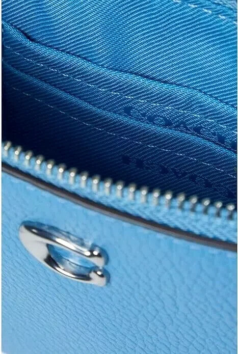 COACH Small Wristlet - CH818 Pool (Blue) Polished Pebble Leather $95