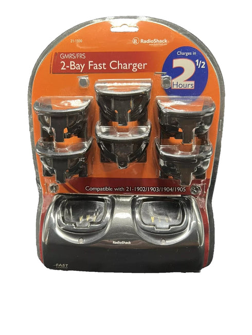 2-Bay Fast Charger GMRS/FRS 2-Way Radios 21-1902 -1903 -1904 -1905 RadioShack