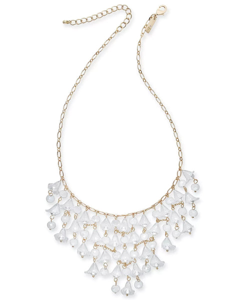 Inc Bead & Imitation Pearl Flower Statement Necklace $54.50