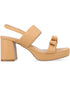 Journee Collection Women's Brookan Platform Block Heel Dress Sandals Tan 7.5M