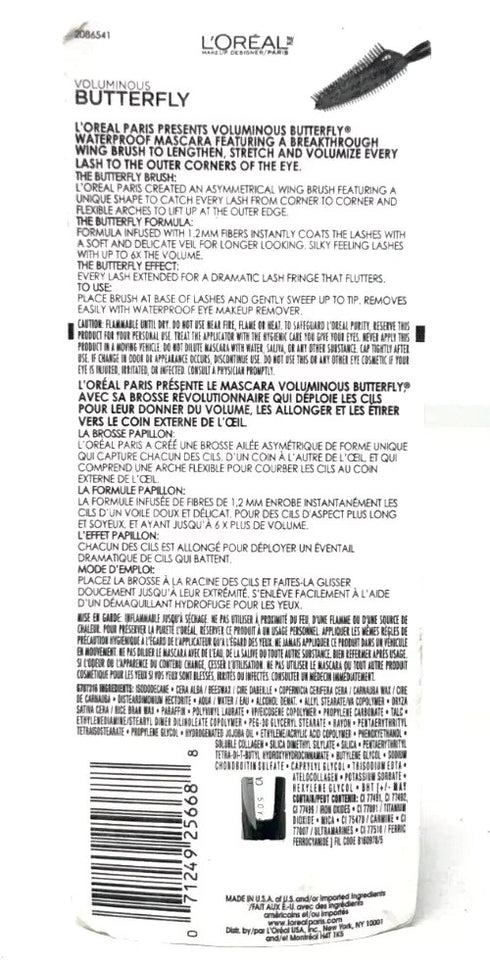 Loreal Voluminous Butterfly Mascara Sealed 0.21 fl oz Waterproof 870 - Black