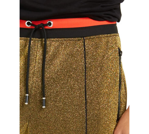 INC Men's Disco Jogger Pants Gold Metallic Size Large