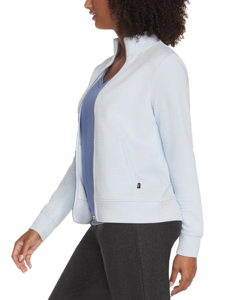 Skechers Women's Go Walk Ribbed Jacket Ottoman Full Zip Light Blue XS