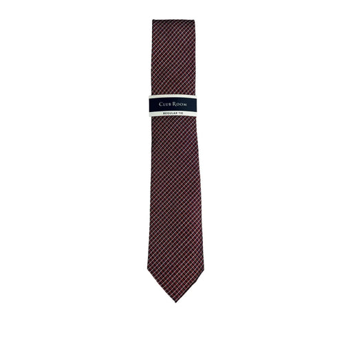 Club Room Mens Lawrence Grid Classic Neck Tie Red 3 1/8"