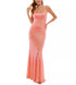 City Studios Juniors' Sequined Open-Back Gown Go Bright Coral 3