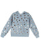 BEAUTEES Big Girls Long Sleeve Foil Print Faux Fur Banded Hoodie Top Blue Size M