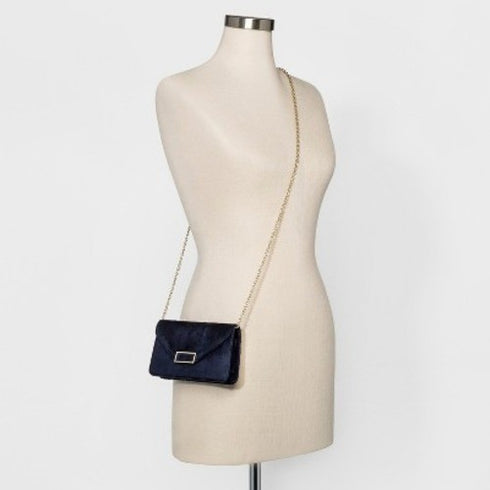 A New Day Women's Phone Clutch with Crossbody Strap Navy (Blue)