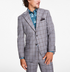 Tallia Men's Slim-Fit Stretch Plaid Suit Jacket Gray Brown Window Size 36S
