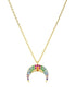 Aqua Multicolor Crescent Moon Necklace in 18K Gold Tone-Plated Sterling Silver