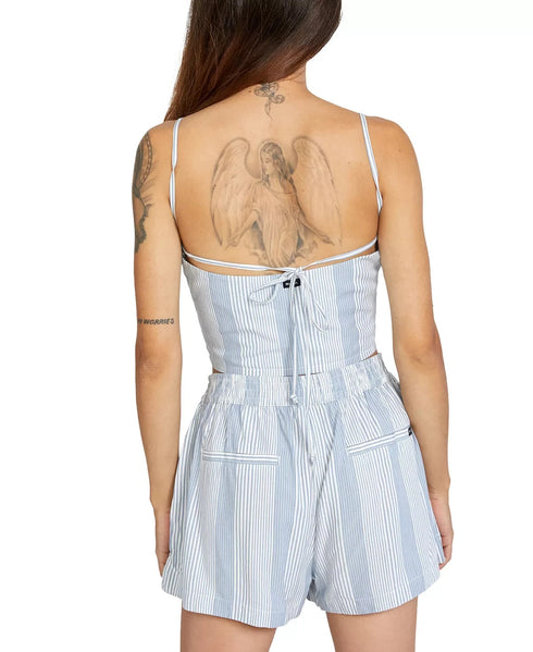 RVCA Juniors' Step Out Camisole Top Blue Size Large