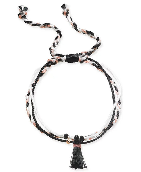 Kitsch Gold-Tone Bead & Tassel String Slider Bracelet