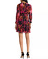 Donna Morgan Women's Printed Fit & Flare Mini Dress Black Burgundy 8