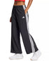 adidas Women's Three Stripe Parachute Pants Wide Leg Black White M