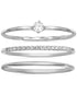 GIANI BERNINI 3-Pc. Set Cubic Zirconia Stackable Rings in Sterling Silver Size 8