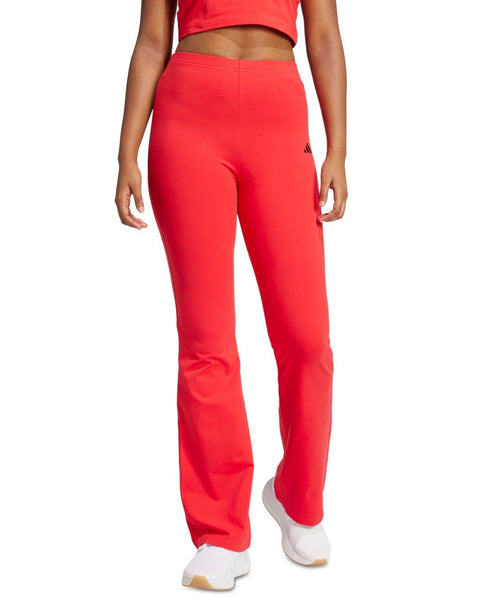 adidas Women's Essentials Small Logo Flared Leggings Ruby Black S