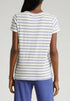 Marine Layer Swing Stripe Crewneck T-Shirt Skipper Blue Stripe Size M