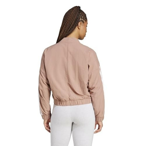 adidas Women's Essentials 3-Stripes Lifestyle Bomber Jacket Warm Clay L