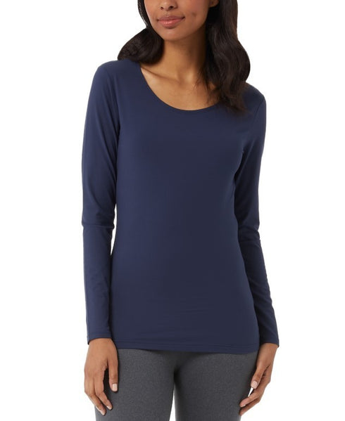 32 Degrees Women's Scoop-Neck Long-Sleeve Top Indigo Iris S