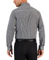 CLUB ROOM Men's Moral Slim Plaid Button-Down Dress Shirt Black & White Size S