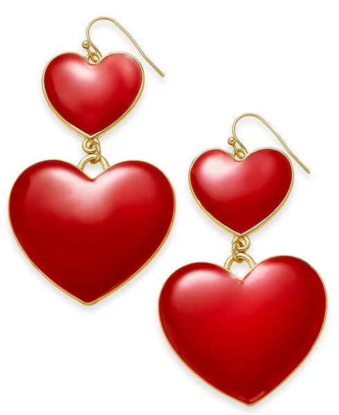 Thalia Sodi Gold-Tone Puffy Heart Drop Earrings