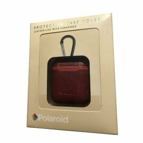 Polaroid Leather-Like W/ Carabiner Protective Case Cover For Wireless Earbuds