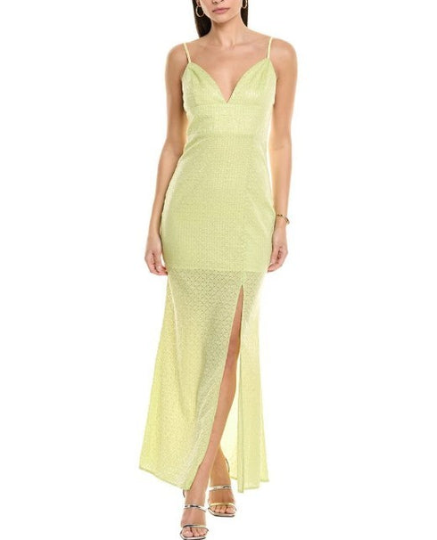 Line & Dot Womens Sequin Maxi Dress Green M