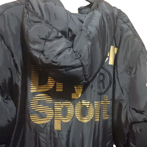 Superdry Mens Gold Puffer Coat Black Size XL