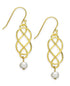 Giani Bernini Pearl Drop Earrings 18K Gold Plated Sterling Silver Pearl