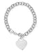 AQUA Heart Charm Link Bracelet in Sterling Silver MSRP $63