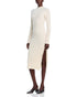 French Connection Women's Cosysoft Side-Slit Midi Dress Oatmeal Melange Size L
