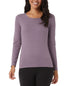 32 Degrees Women's Scoop-Neck Long-Sleeve Top Fig Purple XL