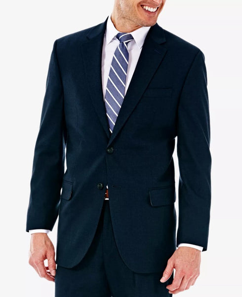 Haggar JMH Men's Premium Stretch Classic Fit Suit Jacket Dark Navy 46R