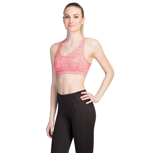 Mesh Strap Padded Sports Bra Coral Size Medium- Velvet Rose Pink/Pink Womens