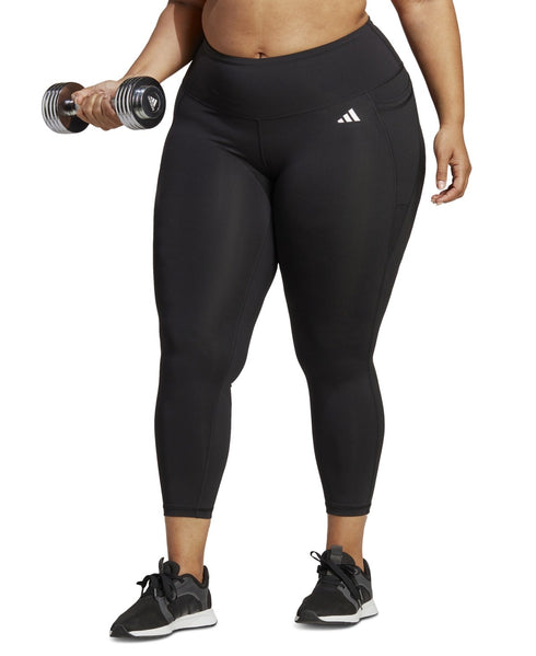 adidas Women's Optime Essentials High Waisted 7/8 Leggings Black 1X