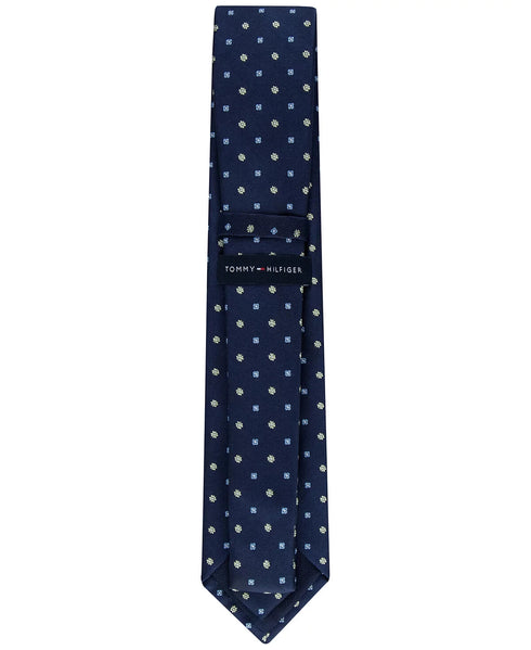 Tommy Hilfiger Silk Blend Classic Floral Medallion Neat Tie Men's Navy/Green