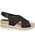 Bella Vita Women's Cosette Wedge Sandals Black Size 7WW