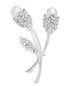 Charter Club Silver-Tone Crystal & Imitation Pearl Tulip Pin