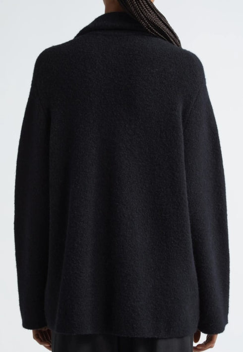 Vince Womens Cardigan Spread Collar Button Black XL
